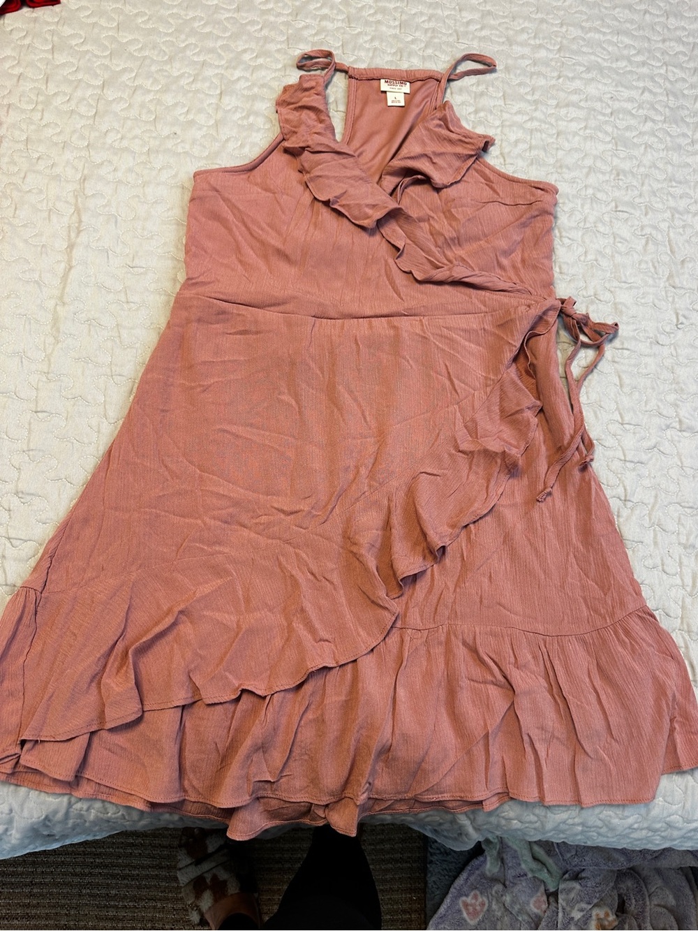Mossimo Supply Co. Mauve Pink Ruffle Wrap Dress